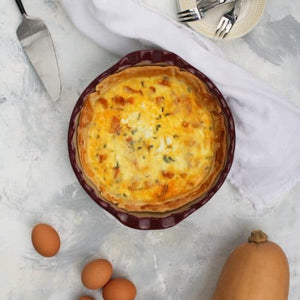 (V) Roasted Butternut Squash, Sage, and Manchego Quiche