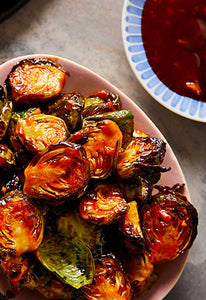 (V) Siracha-Honey Roasted Brussel Sprouts