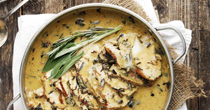 Pork Loin with White Wine and Herb Gravy
