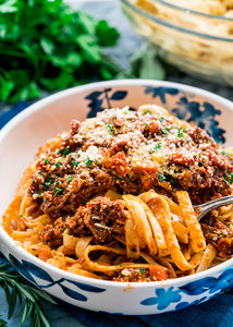 Beef and Pork Ragu Over Pasta