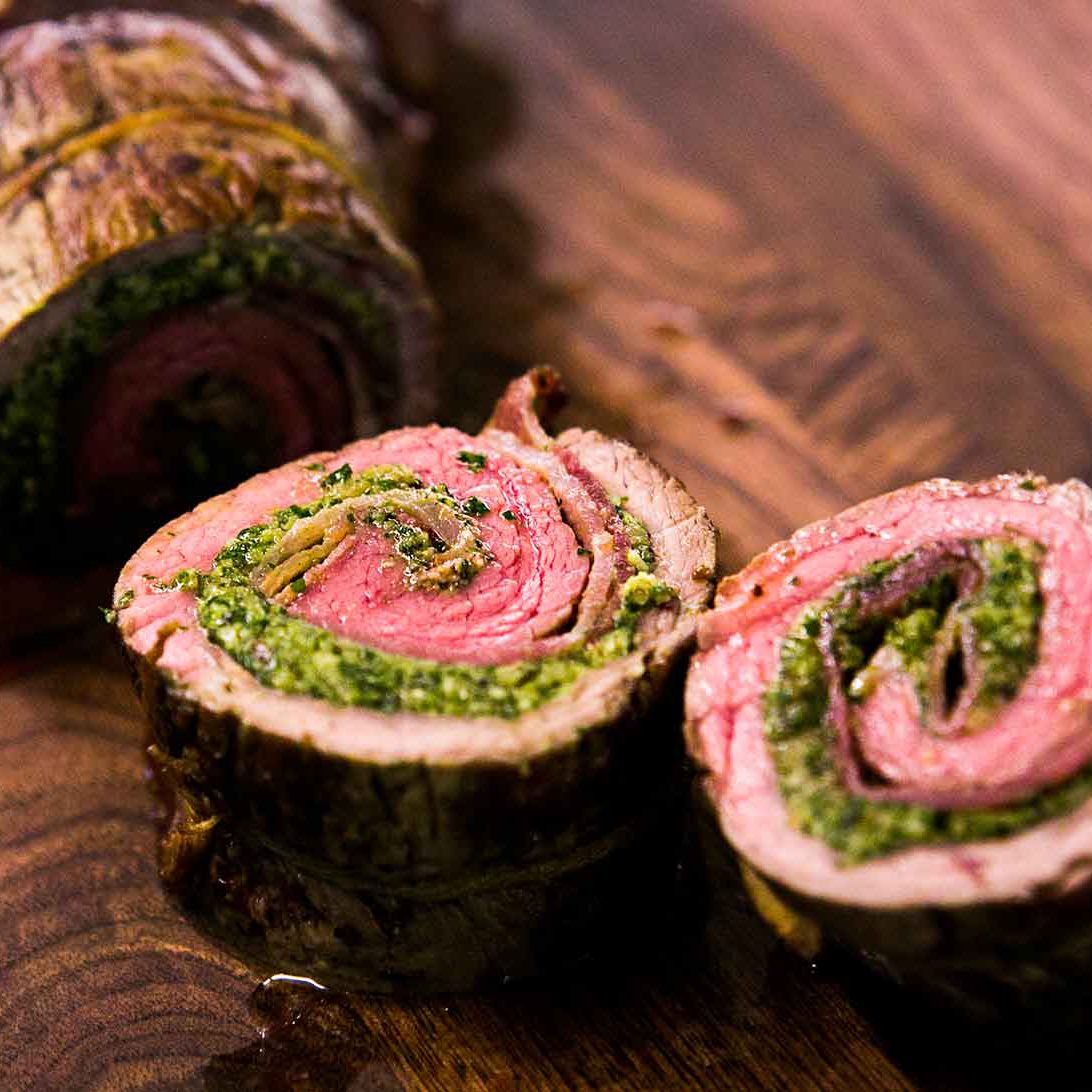 Beef Roulades with Pesto and Bacon
