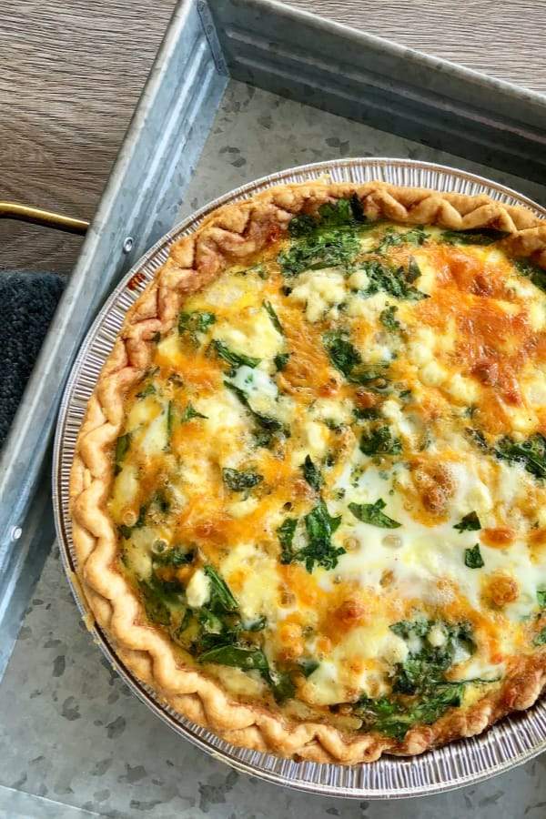(V) Wilted Spinach and Goat Cheese Quiche