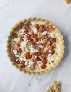 Oven Roasted Tomato and Goat Cheese Quiche (V)