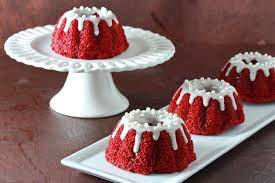 Red Velvet Bundt Cakes with Cream Cheese Frosting