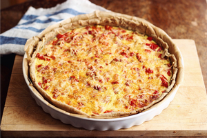 (V) Roasted Red Pepper and Pepper Jack Quiche